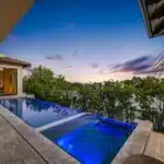 vine pool view in dusk